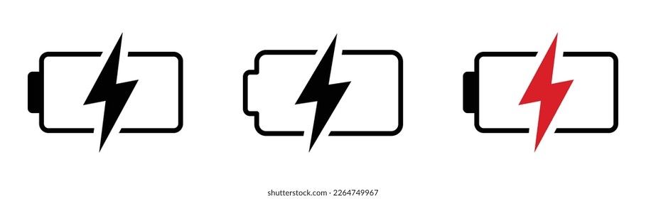 Battery charge level vector icons illustration