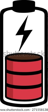 battery charge levels  to empty energy status 