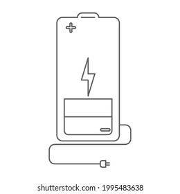 Battery charge lighting cable plug icon vector illustration design isolated