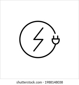 Batterieladezeilensymbol in einem einfachen Stil. Es stellt die Batterieladung aus der Stromversorgung dar. Vektorsymbol im einfachen Stil, einzeln auf weißem Hintergrund
