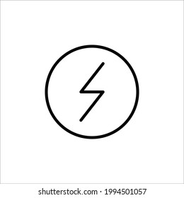 Battery Charge Line Icon In A Simple Style. It represents the battery charge from the power source. Vector sign in simple style, isolated on a white background
