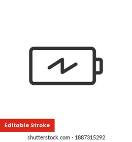 Icono de línea de carga de batería para la plantilla y aplicación web. Diseño de ilustración de vector de trazo editable sobre fondo blanco. EPS 10
