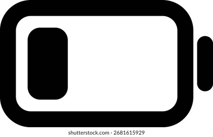 Bateria Carga baixa prestes a morrer Icon Icon Minimalist Vetor Simples ícone da bateria para aplicativos, dispositivos e tema de energia