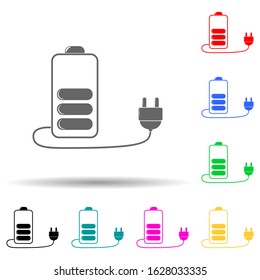 battery charge multi color style icon. Simple glyph, flat vector of ecology icons for ui and ux, website or mobile application