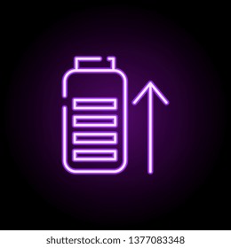 battery charge neon icon. Elements of construction set. Simple icon for websites, web design, mobile app, info graphics