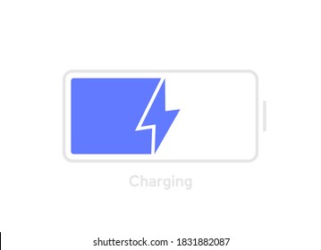 Battery charge on smartphone. Battery charge level. Vector illustration.