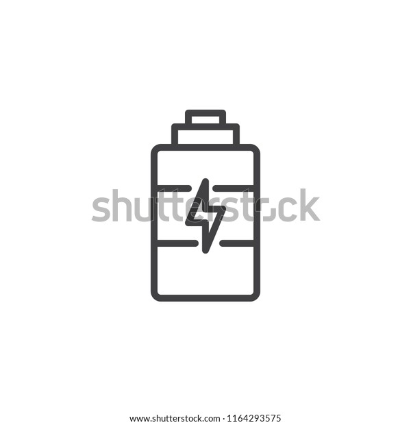 Battery Charge Outline Icon Linear Style Stock Vector (Royalty Free ...