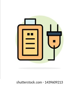 Battery, Charge, Plug, Education Abstract Circle Background Flat color Icon