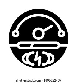 vector de icono de glifo del sensor de carga de la batería. señal del sensor de carga de la batería. símbolo de contorno aislado ilustración negra