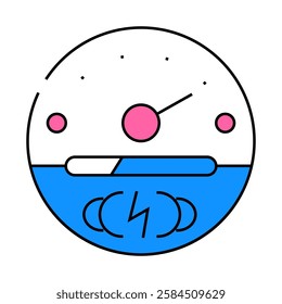 battery charge sensor line icon vector. battery charge sensor sign. isolated symbol illustration