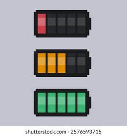 battery charge set icon in pixel art style