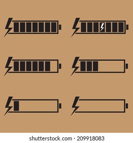 Battery Charge Set. Vector Illustration