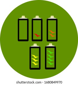 battery charge stages from zero to full capacity technology concept icons for design