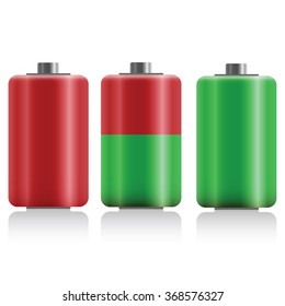 battery charge status, flat design  - vector illustration