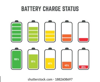 battery  charge status level set collection