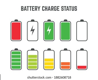 battery  charge status level set collection