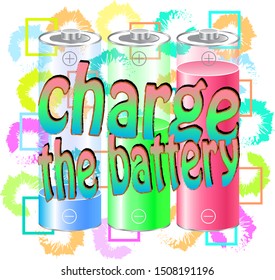 battery charge status vector illustration for print.