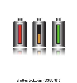 Battery charge status, vector illustration