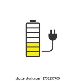 Icono de diseño de vectores de carga de batería