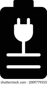 icono plano de glifo vectorial de carga de batería
