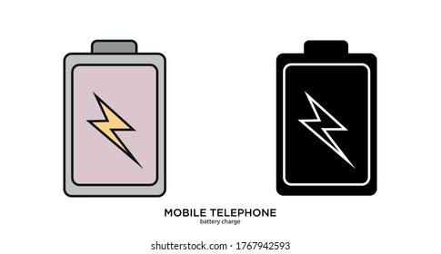 Battery charge vector illustration lineal color and filled design