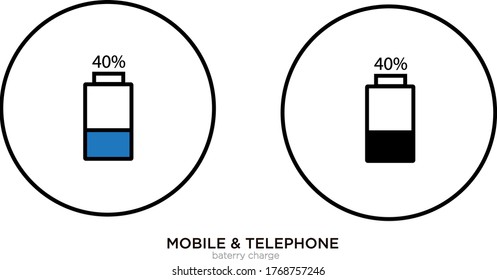 Battery charge vector illustration lineal color and filled design