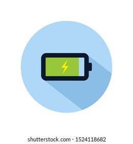 Battery charged icon vector, Charging battery illustration, power battery sign