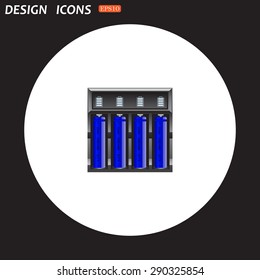 battery charger with batteries. icon. vector design