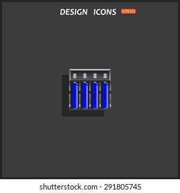 battery charger with batteries. icon. vector design