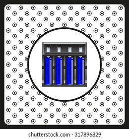 battery charger with batteries. icon. vector design