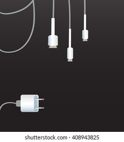 Battery Charger and black background
