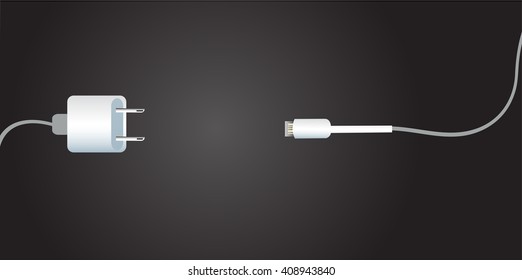 Battery Charger and black background