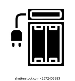 Battery charger icon. Concept of energy, power, and electricity.