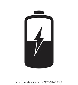 Battery charger icon design. Battery charge level indicator icon. Discharged and fully charged battery. level battery energy. Vector illustration