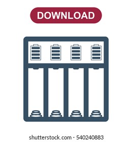 Battery Charger Icon Vector flat design style