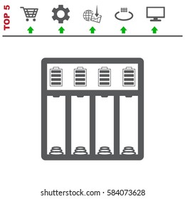 Battery Charger Icon Vector flat design style