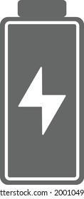 Battery charger icon vector logo - battery charge full power energy level illustration	
