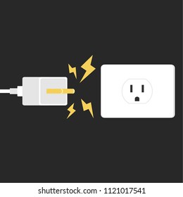 Battery Charger and 
Outlet vector. free space for text. wallpaper. background. electricity.