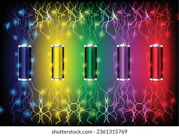 Battery Charger rainbow Concept, vector, background

