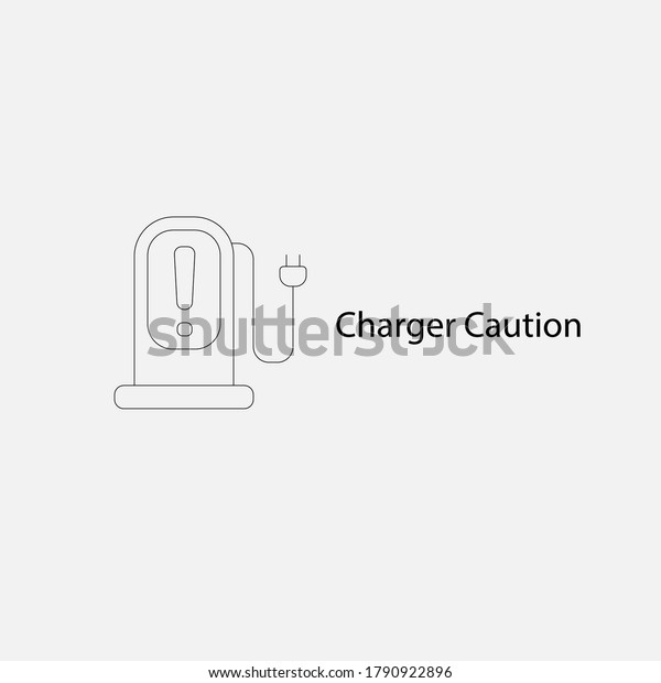 Battery Charger station for Electric Vehicle\
Icon. Battery Charger\
caution.\
\
