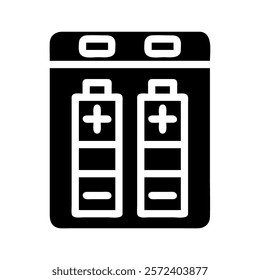 Battery charger with two batteries. Concept of energy, power, and sustainability.