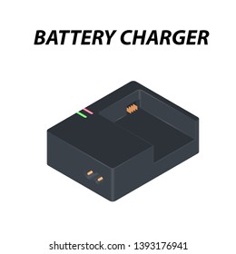 Battery charger vector isolated on white background.