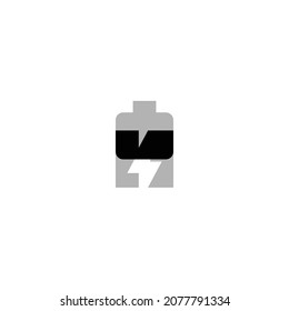 Batterieaufladung 20 Symbol. Flaches Design einzeln auf weißem Hintergrund. Vektorgrafik