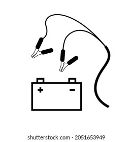 Battery Charging Area Black Icon,Vector Illustration, Isolated On White Background Label. EPS10