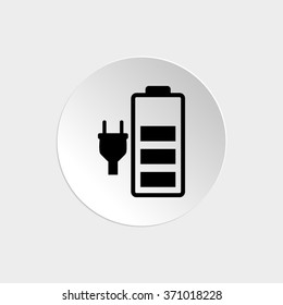 Battery is charging  - black vector icon