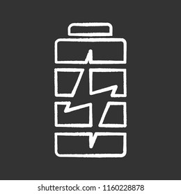 Battery charging chalk icon. Battery level indicator. Isolated vector chalkboard illustrations