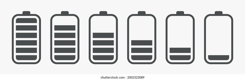 Battery Charging Charge Indicator. Vector Icon Level Battery Energy Powerfully Full. Power Running Low Up Status Batteries Set Logo Charge Level Empty Loading Bar Gadgets Alkaline Tags. Nearly There.