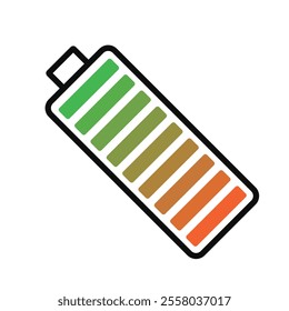 Battery charging charge indicator. Vector icon level Battery Energy powerfully full. Power running low up status batteries set logo Charge level empty loading bar Gadgets alkaline tags. Nearly there.