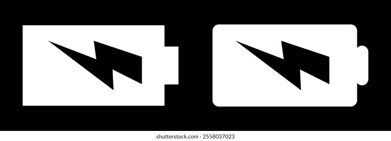 Battery charging charge indicator. Vector icon level Battery Energy powerfully full. Power running low up status batteries set logo Charge level empty loading bar Gadgets alkaline tags. Nearly there.