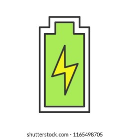Battery charging color icon. Battery level indicator. Isolated vector illustration
